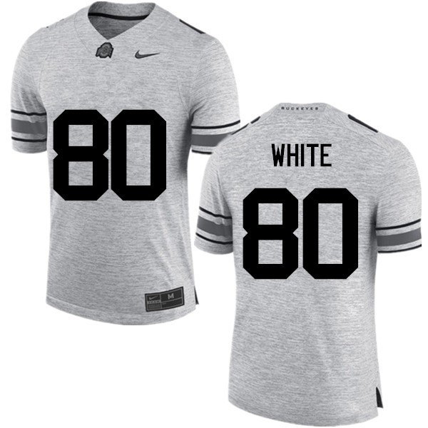 Ohio State Buckeyes #80 Brendon White Men Stitched Jersey Gray
